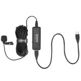  BOYA BY-DM10 UC USB-C / Type-C Cắm micrô Lavalier phát sóng có kính chắn gió, Chiều dài cáp: 6m (Đen) 