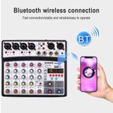  BMG-06D Máy trộn trực tiếp 6 kênh Điện thoại di động Card âm thanh Bluetooth Hiệu ứng âm thanh kỹ thuật số 16DSP, Cắm EU (Trắng) 