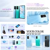  [Kho HK] Blackview OSCAL C70, 6GB+128GB, Máy ảnh 50MP, Face ID & Nhận dạng vân tay bên hông, Pin 5180mAh, Android 12 Unisoc T606 Octa Core 6,56 inch lên đến 1,6 GHz, Mạng: 4G, OTG, SIM kép, Phiên bản toàn cầu với Google Play (Xanh dương) 