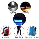  Đèn LED Flash an toàn phản xạ Nylon ánh sáng pin thể thao Đai đeo tay (Xanh lam) 
