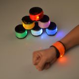  Đèn LED phát sáng Vòng tròn vỗ nhẹ ngoài trời Thể thao Vòng tay, Lớn, Kích thước: 35 * 4cm (Xanh lam) 