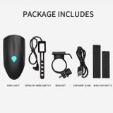  Đèn LED cho xe đạp sạc USB, sạc 3 giờ với điều khiển còi & dòng (Xanh lục) 