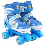  Có thể điều chỉnh đầy đủ đèn flash trẻ em Đôi hàng bánh xe trượt patin Giày trượt patin, Kích thước: S (Xanh lam) 