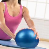  3 PCS Mini Yoga Pilates Ball chống nổ PVC Ball Balanced Fitness Fitness Practice Training with Straw, Diameter: 25cm (Blue) 