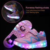  786 LED Light Ultra Light có thể sạc lại Giày trượt patin đôi có thể sạc lại Giày thể thao, Kích thước: 36 (Hồng) 