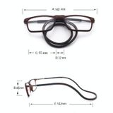  Kính viễn thị có dây đeo cổ có thể điều chỉnh chống tia xanh, + 3,00D (Đen) 