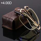  Gấp Kính đọc viễn thị Chống tia xanh có Vỏ & Vải lau, + 4,00D (Vàng) 
