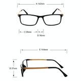  Gọng đen Bản lề lò xo chống mỏi & Kính viễn thị tia xanh, + 4,00D 