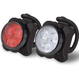  Hạt đèn COB 160LM Sạc USB Bộ đèn pha / đèn hậu xe đạp chống nước bốn tốc độ, Ánh sáng đỏ + trắng 650MA 