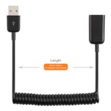  1m USB-A Male to USB-A Female Spring Coiled Cable 