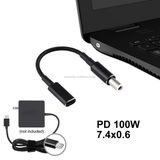  PD 100W 18,5-20V 7,4 x 0,6mm sang USB-C / Bộ điều hợp Type-C Cáp nylon bện cho Dell 