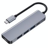  2008N 5 trong 1 USB 3.0 x3 + HDMI + PD Đa chức năng Ổ cắm HUB thông minh Type-C / USB-C HUB 