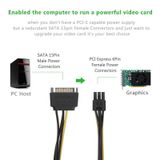  20 cm SATA 15 chân đến 6 chân PCI Express Card màn hình đồ họa Cáp nguồn Sata 