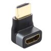  HDMI Nữ sang HDMI Nữ Bộ chuyển đổi hợp kim nhôm 90 độ Đầu khuỷu tay (Đen) 