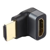  HDMI Nữ sang HDMI Nữ Bộ chuyển đổi hợp kim nhôm 90 độ Đầu khuỷu tay (Đen) 