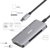  Onten 91882 Đầu đọc thẻ đa năng 5 trong 1 USB3.0 x3 + SD + TF + CF Type-C / USB-C OTG 