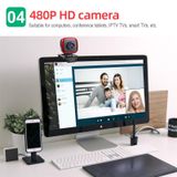  HXSJ A849 480P Camera PC có thể điều chỉnh video HD 360 độ với micrô (Bạc đen) 