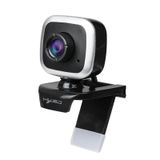  HXSJ A849 480P Camera PC có thể điều chỉnh video HD 360 độ với micrô (Bạc đen) 