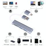  A-807 5 in 1 USB 3.0 và Type-C / USB-C to USB 3.0 HUB Adapter Card Reader Card 