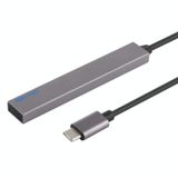  T-809B TF Card Reader + 3 x USB 3.0 Ports to USB-C / Type-C HUB Converter, Cable Length: 13cm (Grey) 