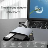  NK-3041 3 trong 1 USB-C / Loại C / C / C-Card Thẻ SD / TF Slots Adaptor OTG Đầu đọc thẻ SD / TF 