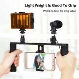  [Kho US] PULUZ 4 trong 1 Vlog Phát trực tiếp Đèn LED chụp ảnh tự sướng Điện thoại thông minh Video Rig Xử lý Ổn định Bộ giá đỡ bằng nhôm với Micrô + Giá đỡ chân máy + Đầu chân máy lạnh 