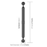  PULUZ 11 inch 27,9cm Chiều dài 20,8mm Đường kính Quả bóng kép Cánh tay nổi bằng sợi carbon, Đường kính quả bóng: 25mm (Đen) 