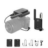  Hệ thống micro không dây hai kênh PULUZ với máy phát và máy thu cho máy ảnh DSLR và máy quay video (Đen) 