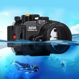  PULUZ 40m Trường hợp lặn sâu dưới nước Vỏ máy ảnh chống thấm nước cho Sony A6300 (E PZ 16-50mm F3.5-5.6 OSS) (Đen) 