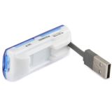  20 PCS USB 2.0 Multi Card Reader, Hỗ trợ thẻ SD / MMC, MS, TF, M2, Giao màu ngẫu nhiên 