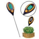  4 trong 1 (giá trị pH + nhiệt độ + độ ẩm + máy kiểm tra ánh sáng mặt trời) dụng cụ khảo sát đất thực vật (màu cam) 