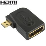  Bộ chuyển đổi Micro HDMI Mạ vàng Nam sang HDMI 19 Pin Nữ với góc 90 độ (Đen) 