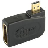  Bộ chuyển đổi Micro HDMI Mạ vàng Nam sang HDMI 19 Pin Nữ với góc 90 độ (Đen) 