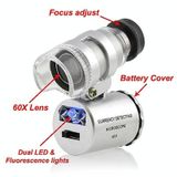  Kính lúp kính hiển vi điện thoại di động kỹ thuật số Zoom 60X với Đèn LED & Clip cho Galaxy Note III / N9000 / i9500 / iPhone 5 & 5S & 5C 