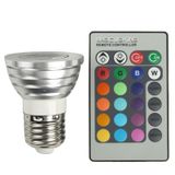  Đèn LED RGB 3W E27 siêu sáng điều khiển từ xa, AC 85-265V, Ánh sáng: 240-270lm 