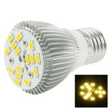  Bóng đèn LED chiếu điểm E27 6W, 15 LED 5050 SMD, Ánh sáng trắng ấm, AC 85-265V 