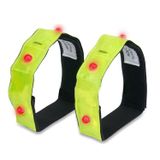  2 PCS 4 Đèn LED Chạy an toàn Dây đeo phản xạ Cánh tay / Chân (Màu vàng) 