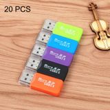  20 PCS Portable USB 2.0 Micro SD TF T-Flash Card Reader Adapter, lên đến 480Mbps, Giao màu ngẫu nhiên 