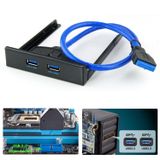  Bảng điều khiển phía trước USB 3.0 Đĩa mềm Bay 20 chân 2 cổng HUB Cáp giá đỡ (Đen) 