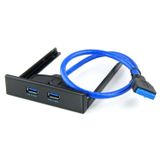  Bảng điều khiển phía trước USB 3.0 Đĩa mềm Bay 20 chân 2 cổng HUB Cáp giá đỡ (Đen) 