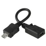  Bộ chuyển đổi cáp Mini USB Female sang Micro USB Male, Chiều dài: 13cm (Đen) 