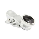  Ống kính Fisheye 180 độ phổ quát + Ống kính rộng macro + 0,67x có clip, Đối với Galaxy S5 / G900 / I9500 / I9300 / iPhone 5 & 5c & 5s (Bạc) 