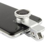  Ống kính Fisheye 180 độ phổ quát + Ống kính rộng macro + 0,67x có clip, Đối với Galaxy S5 / G900 / I9500 / I9300 / iPhone 5 & 5c & 5s (Bạc) 