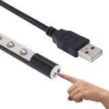  Công tắc cảm ứng di động Đèn LED USB, 10-LED (Đen) 