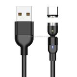  2m 2A Đầu ra USB sang USB-C / Type-C Cáp sạc từ tính bện bằng nylon (Đen) 
