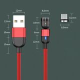  2m 3A Đầu ra USB sang Micro USB 540 Độ Xoay Cáp sạc Đồng bộ Dữ liệu Từ tính (Đỏ) 