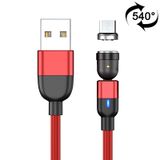  2m 3A Đầu ra USB sang Micro USB 540 Độ Xoay Cáp sạc Đồng bộ Dữ liệu Từ tính (Đỏ) 