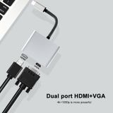  2 Trong 1 USB-C / Type-C đến HDMI+VGA Hub Trạm nối 