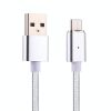  1m Kiểu dệt 2A Từ tính USB-C / Type-C đến USB Kiểu dệt Cáp sạc đồng bộ dữ liệu kiểu dệt với chỉ báo LED, 1m Weave Style 2A Magnetic USB-C / Type-C to USB Weave Style Data Sync Charging Cable with LED Indicator (Màu bạc) 