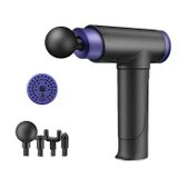  Máy mát xa cơ thể dục Mini Body Massage Guns Di động USB sạc mô sâu Máy mát xa cơ với 4 đầu mát xa, Thông số kỹ thuật: Nút (Đen) 